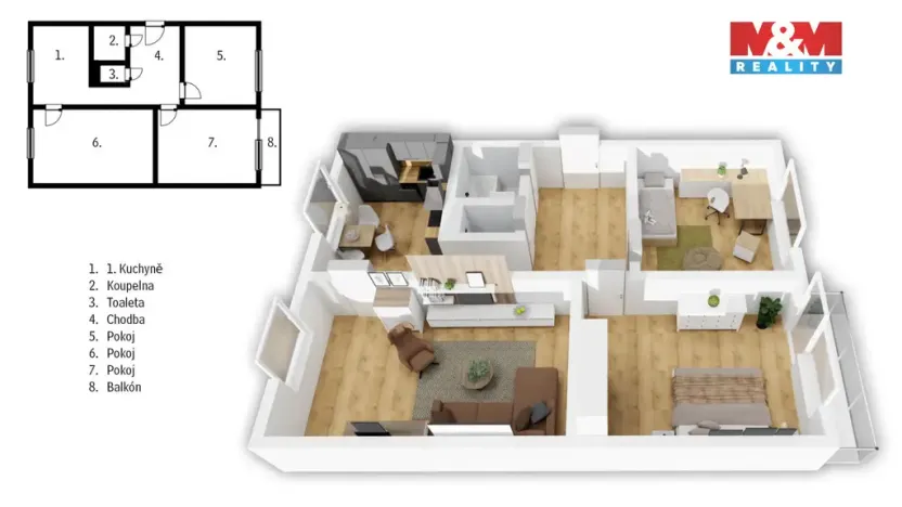 Prodej bytu 3+1, Trutnov - Horní Staré Město, Za Komínem, 71 m2