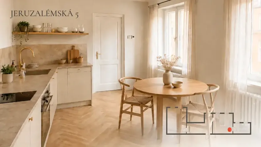 Prodej bytu 2+kk, Praha - Nové Město, Jeruzalémská, 43 m2