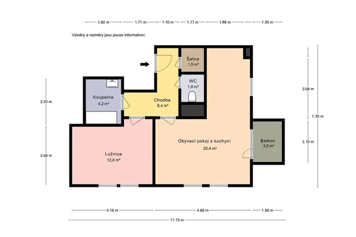 Prodej bytu 2+kk, Praha - Malešice, Ungarova, 59 m2