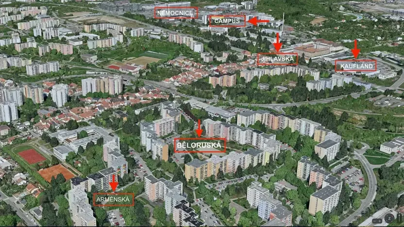 Pronájem pokoje, Brno, Běloruská, 17 m2