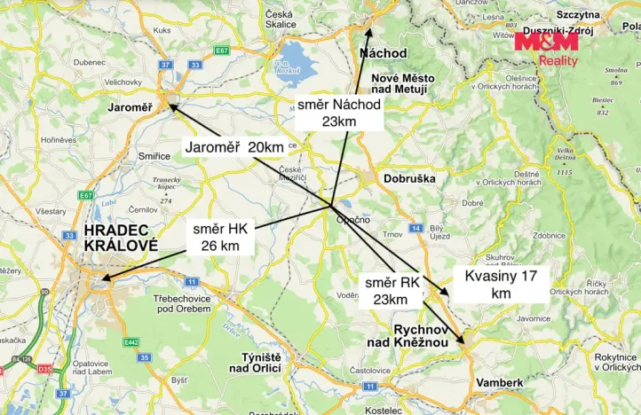 Pronájem bytu 2+kk, Opočno, Baštecká, 50 m2