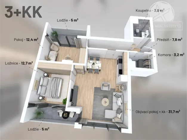 Prodej bytu 3+kk, Praha - Vysočany, V Předním Hloubětíně, 81 m2