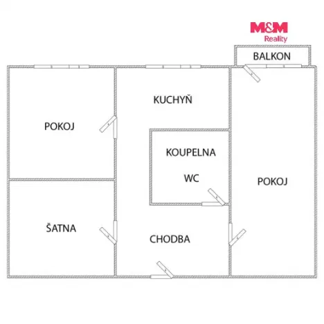 Prodej bytu 2+1, Bílina - Teplické Předměstí, M. Švabinského, 57 m2