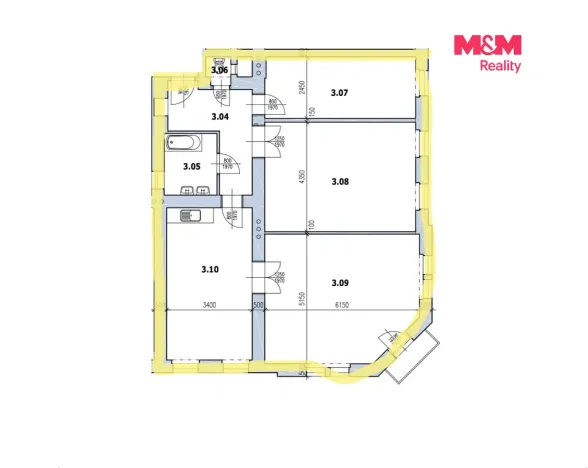 Pronájem bytu 3+1, Brno - Ponava, Kabátníkova, 103 m2