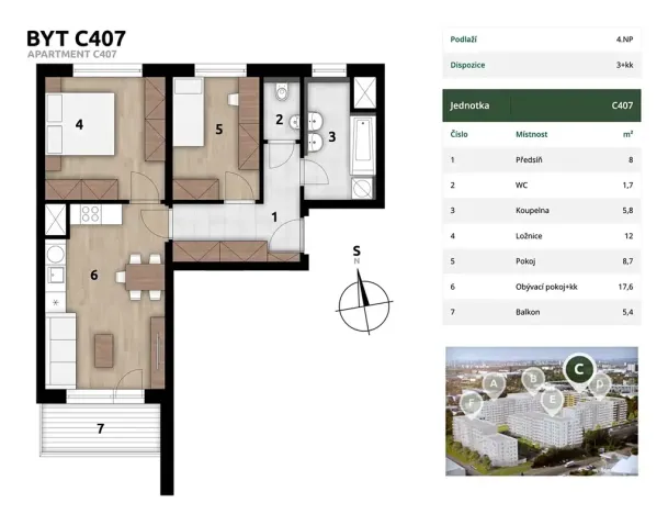 Prodej bytu 3+kk, Praha - Hostivař, U továren, 59 m2