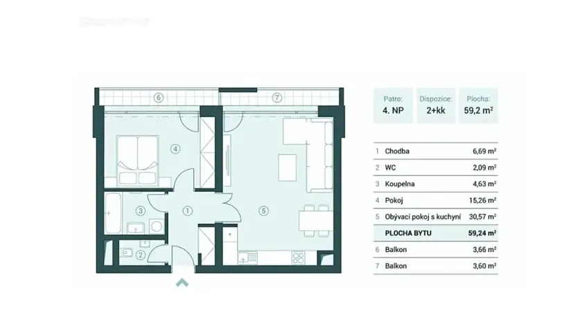 Prodej bytu 2+kk, Praha - Vinohrady, Korunní, 59 m2