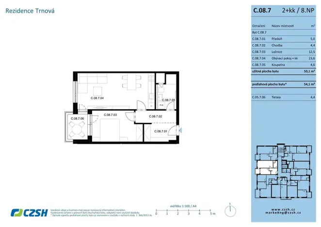 Prodej bytu 2+kk, Pardubice, Jozefa Gabčíka, 53 m2