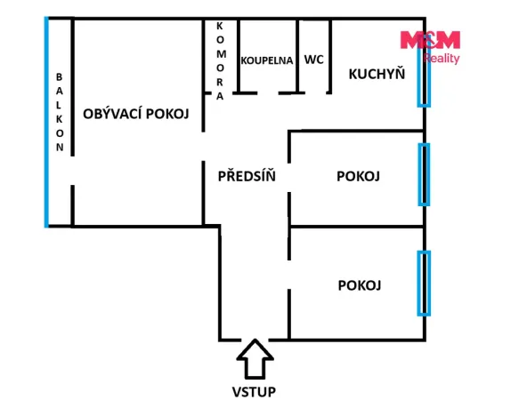 Prodej bytu 3+1, Třinec - Lyžbice, kpt. Nálepky, 68 m2