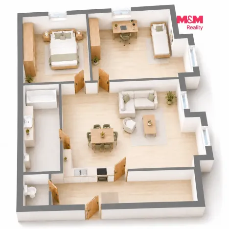 Pronájem bytu 3+kk, Dřínov - Drchkov, 72 m2
