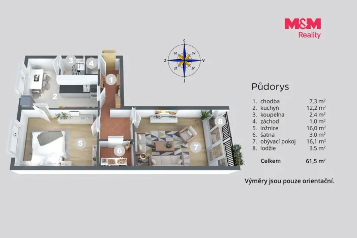 Prodej bytu 2+1, Povrly, Sídliště II, 58 m2