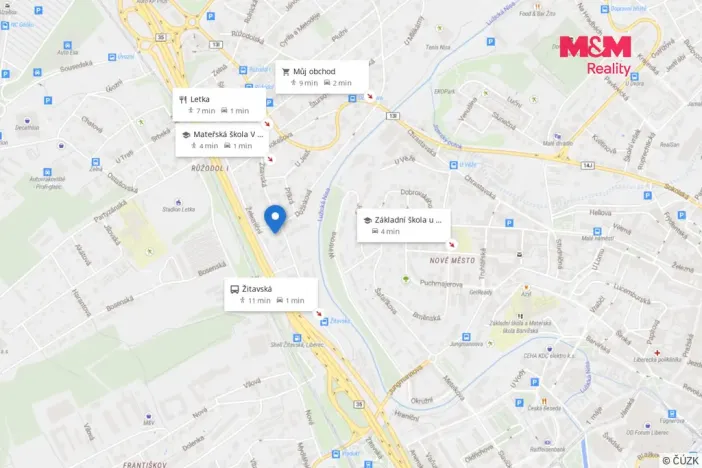 Pronájem bytu 1+kk, Liberec - Liberec XI-Růžodol I, Žitavská, 20 m2
