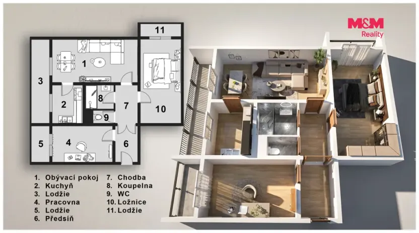Prodej bytu 3+1, Kladno - Kročehlavy, Benešovská, 62 m2
