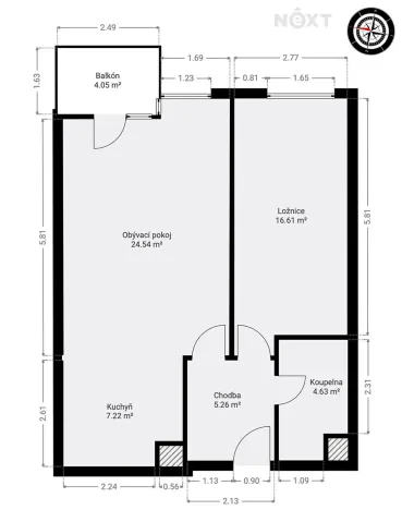 Pronájem bytu 2+kk, Praha - Stodůlky, Petržílkova, 65 m2