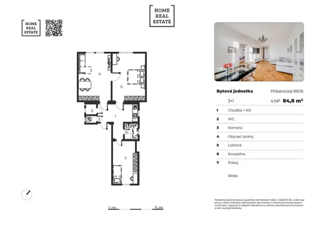 Prodej bytu 3+1, Praha - Žižkov, Příběnická, 85 m2