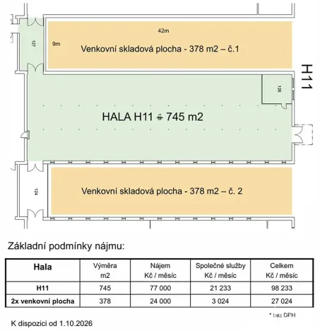 Pronájem skladu, Praha - Horní Počernice, Ve žlíbku, 745 m2