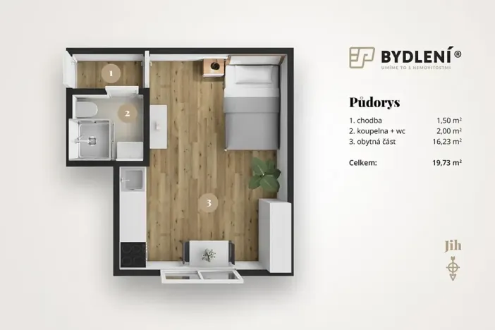 Pronájem bytu 1+kk, Teplice, Duchcovská, 19 m2