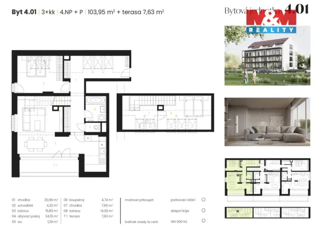 Prodej bytu 3+kk, Předboj, Ke Tvrzi, 104 m2