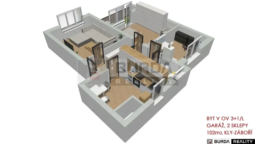 Prodej bytu 3+1, Kly, 102 m2
