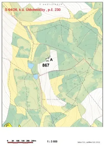 Prodej lesa, Útěchovičky, 360 m2