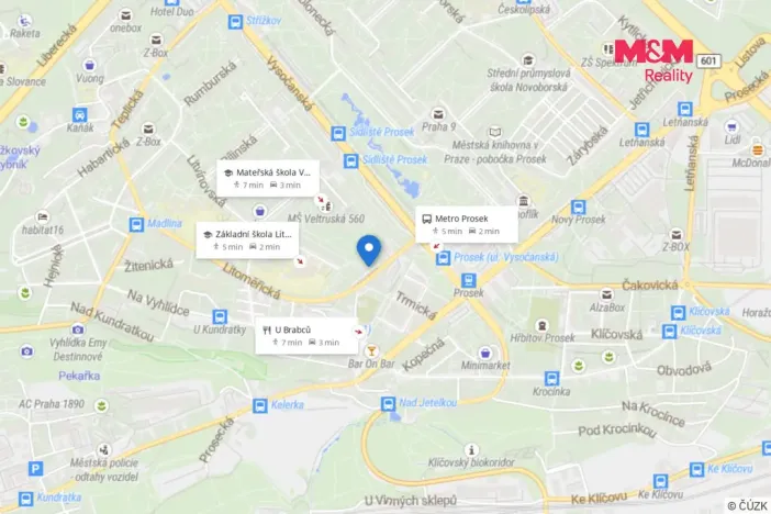 Pronájem bytu 3+kk, Praha - Prosek, Litoměřická, 54 m2