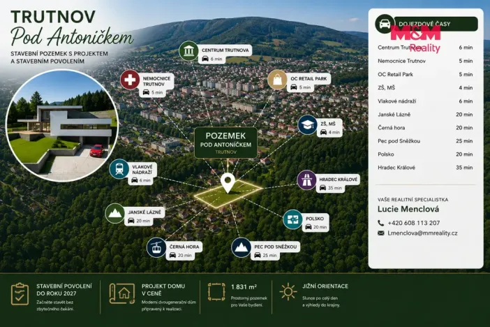 Prodej pozemku pro bydlení, Trutnov, Pod Antoníčkem, 1831 m2