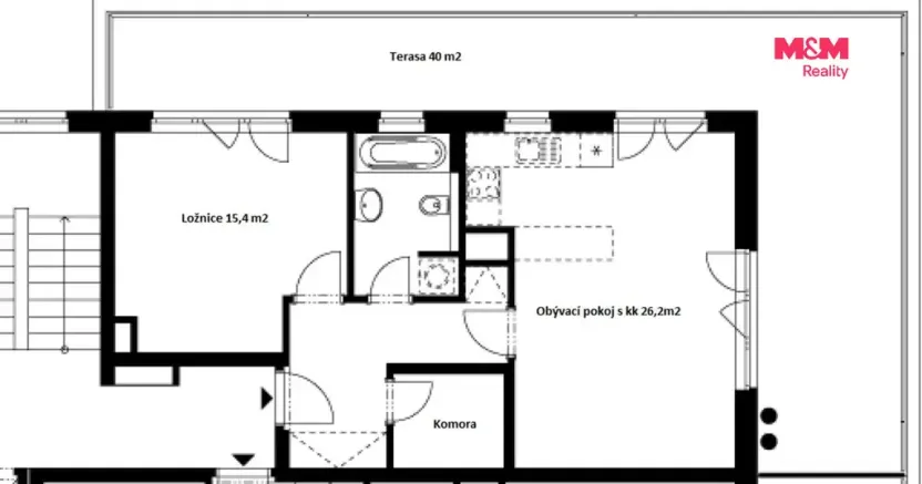 Pronájem bytu 2+kk, Praha - Pitkovice, Penízovková, 58 m2