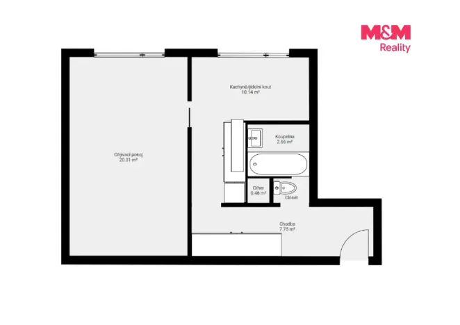Pronájem bytu 1+1, Protivín, B. Němcové, 42 m2