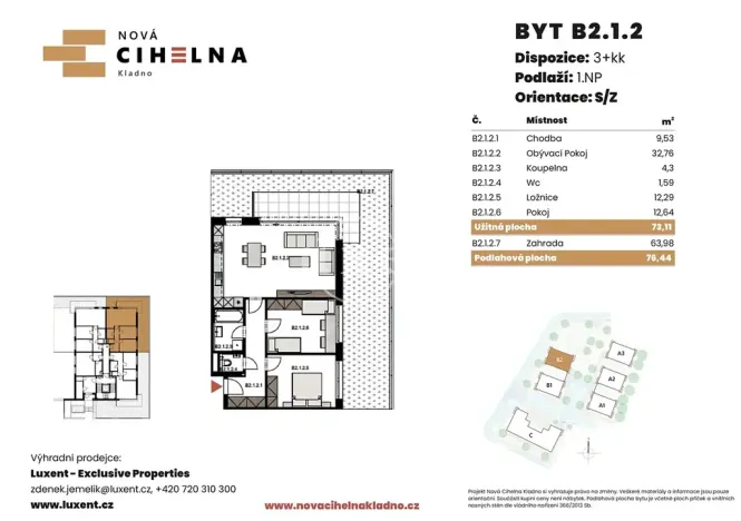 Prodej bytu 3+kk, Kladno, 73 m2