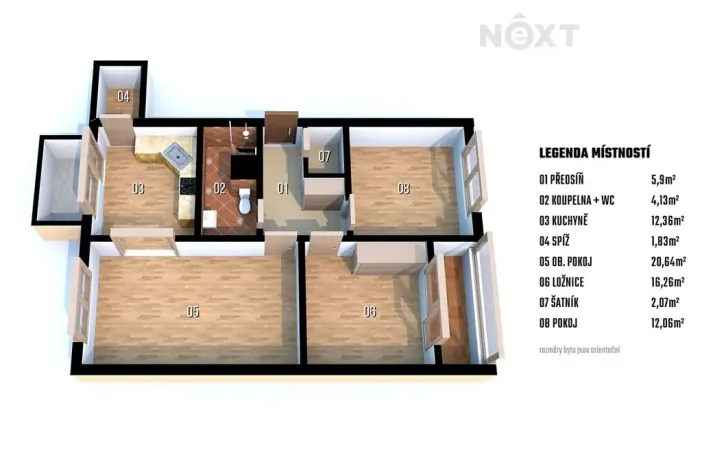 Prodej bytu 3+kk, Šlapanice, Brněnská, 75 m2