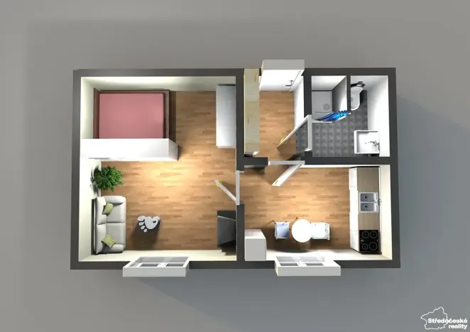 Prodej bytu 1+1, Mšené-lázně, Mládežnická, 33 m2