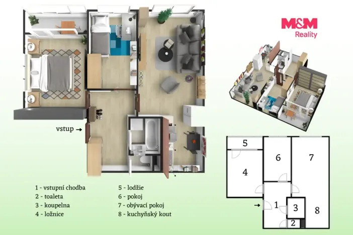 Prodej bytu 3+1, Praha - Letňany, Malkovského, 65 m2