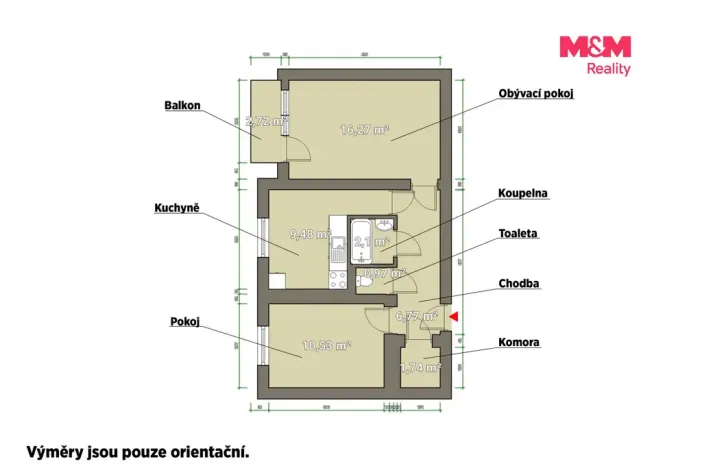 Prodej bytu 2+1, Horní Bříza, Tovární, 55 m2