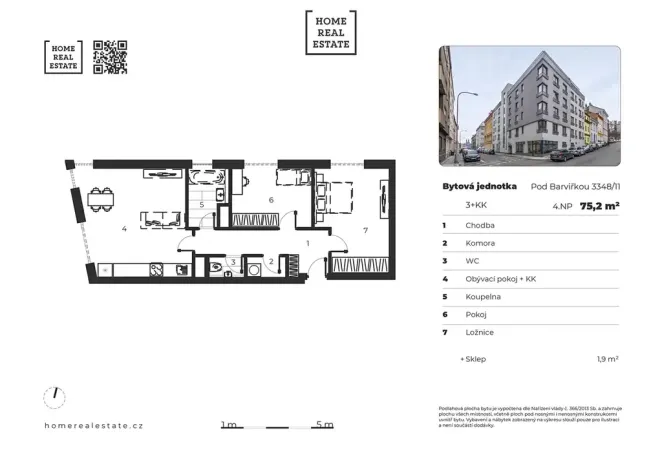 Prodej bytu 3+kk, Praha - Smíchov, Pod Barvířkou, 75 m2