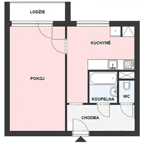 Pronájem bytu 1+1, Brno, Fillova, 37 m2