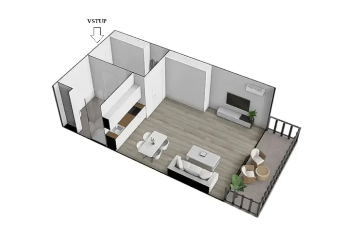 Pronájem bytu 1+kk, Rajhrad, Masarykova, 42 m2