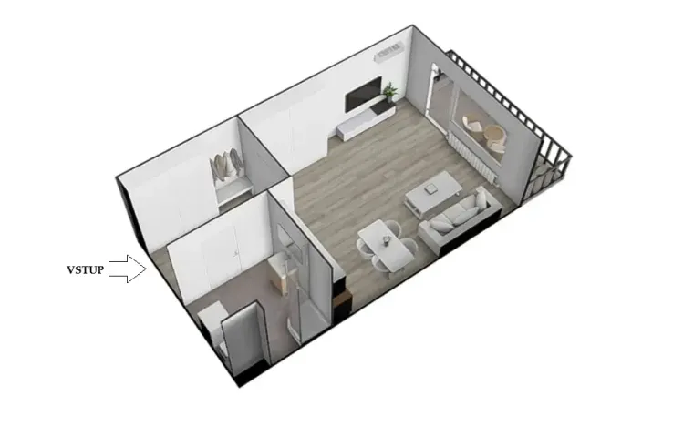 Pronájem bytu 1+kk, Rajhrad, Masarykova, 42 m2