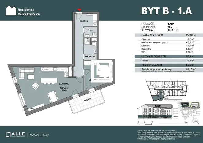 Prodej bytu 2+kk, Velká Bystřice, 85 m2