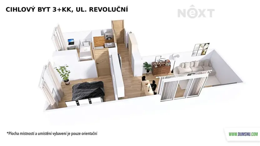Pronájem bytu 3+kk, Šumperk, Revoluční, 55 m2