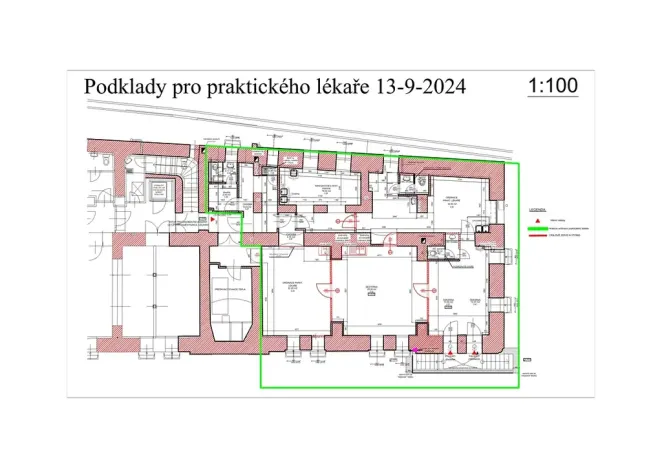 Pronájem ordinace, Hradec Králové, Komenského, 143 m2