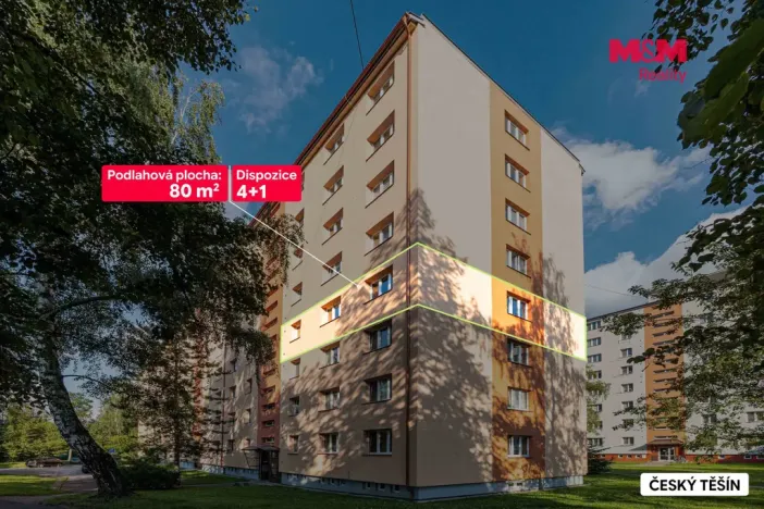 Prodej bytu 4+1, Český Těšín, Slezská, 80 m2