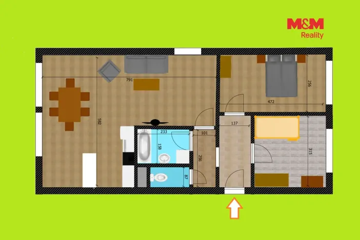 Pronájem bytu 3+kk, Praha - Kobylisy, Šiškova, 72 m2