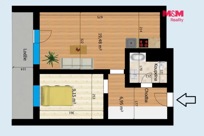 Pronájem bytu 2+kk, Kutná Hora - Šipší, Jana Zajíce, 40 m2