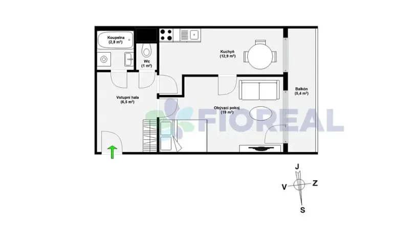 Prodej bytu 2+kk, Praha - Řepy, Na chobotě, 42 m2