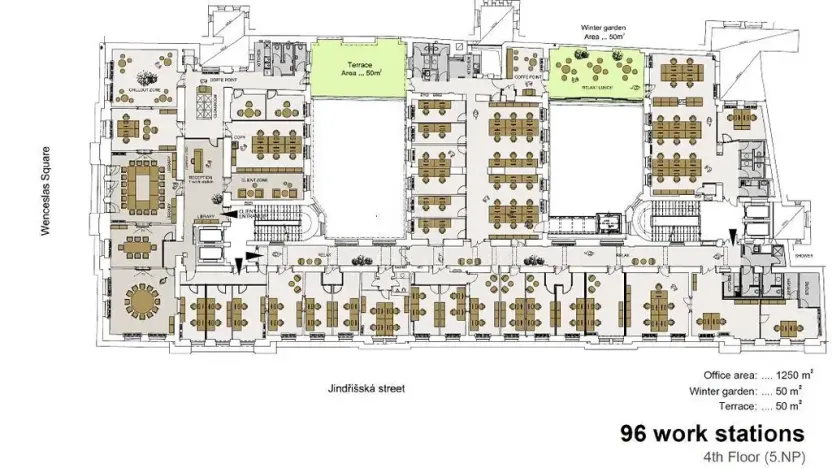 Pronájem kanceláře, Praha - Nové Město, Václavské náměstí, 466 m2