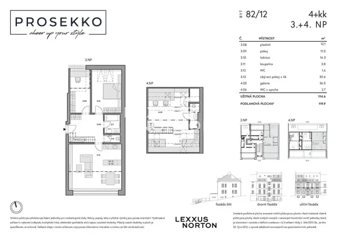 Prodej bytu 4+kk, Praha - Řepy, Krolmusova, 121 m2