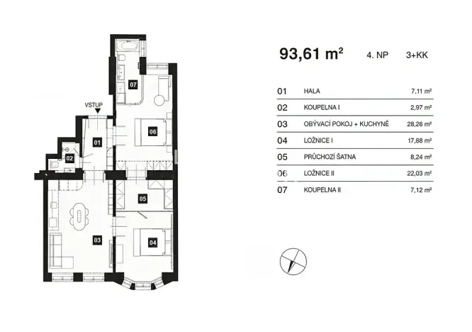 Prodej bytu 3+kk, Praha - Josefov, Široká, 94 m2