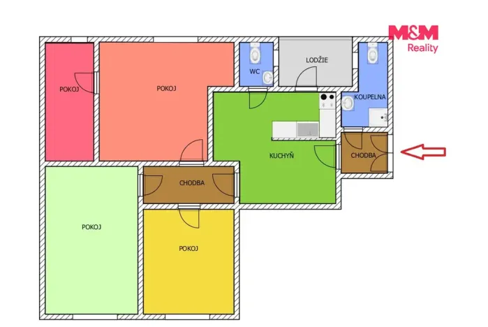 Pronájem bytu 4+1, Čáslav - Čáslav-Nové Město, Husova, 98 m2