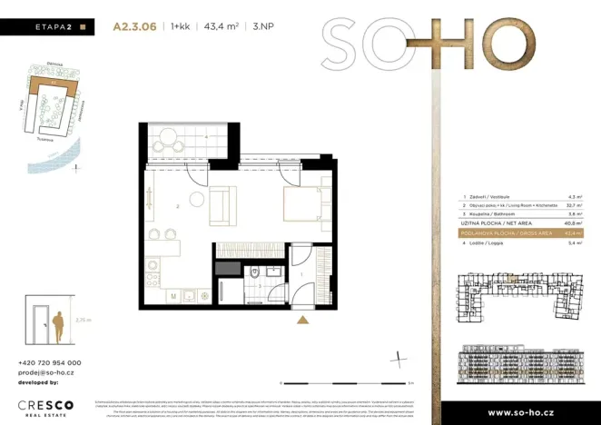 Prodej bytu 1+kk, Praha - Holešovice, Dělnická, 43 m2