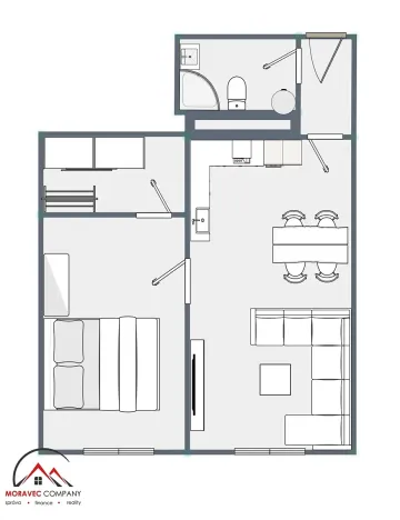 Pronájem bytu 2+kk, Ostrava, Palackého, 46 m2
