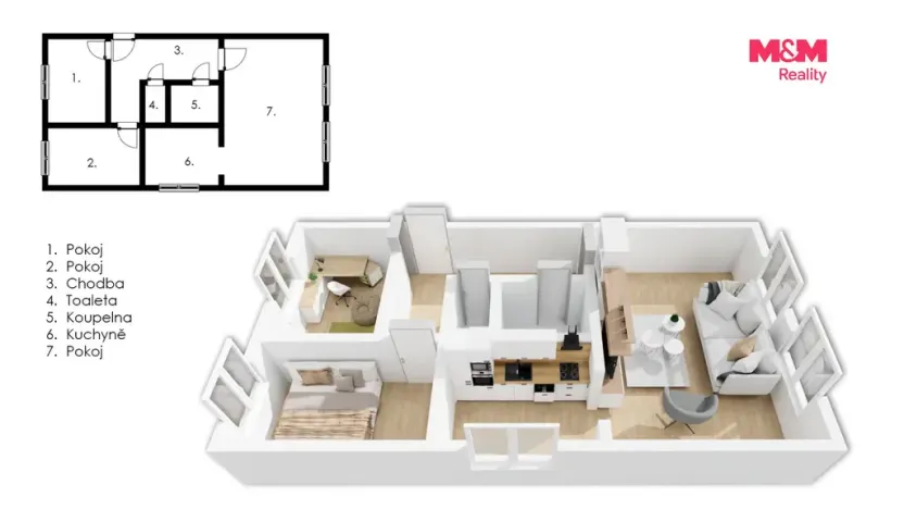 Prodej bytu 3+1, Rakovník - Rakovník II, Klicperova, 68 m2